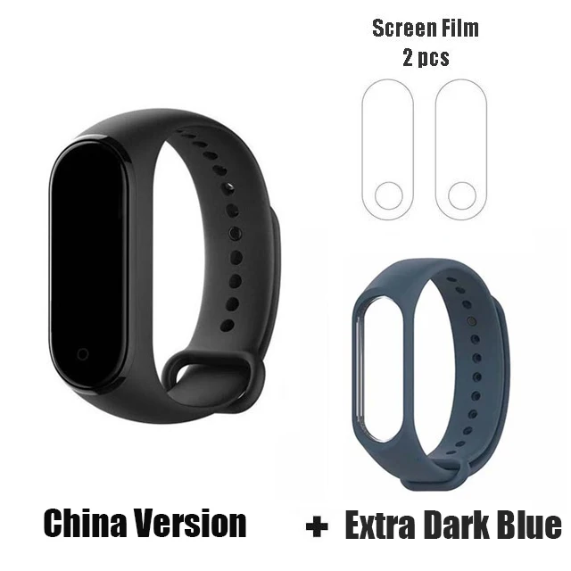 Xiaomi mi смарт-браслет 4, 3 цвета, AMOLED экран, mi Band 4, смарт-браслет, фитнес-браслет, Bluetooth, спортивный водонепроницаемый смарт-браслет - Цвет: CN dark blue film