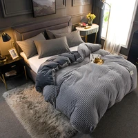 plain color thicken flannel duvet cover winter warm velvet comforter cover ab version quilt case home textiles 4 sizes