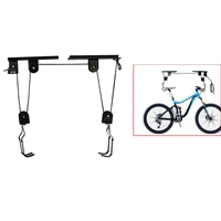 premium 40kg load ceiling mounted bike bicycle lift storage holder garage shed hook hoist pulley system accessories