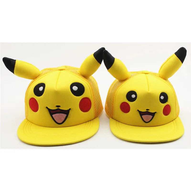 Кепка с рисунком покемона Пикачу для детей и взрослых уличная бейсболка защитой