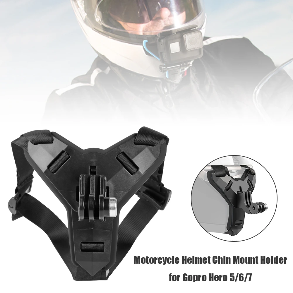Motorcycle Helmet Chin Strap Mount Holder for GoPro Hero 9 8 7 5 OSMO Action Xiaomi Yi Camera Accessories | Электроника