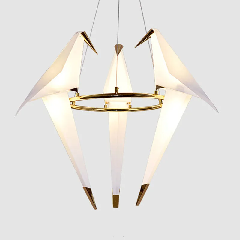 Modern Bird LED Pendant Lights Living Room Floor Lamp Stand Origami Crane Hanging Fixture | Освещение