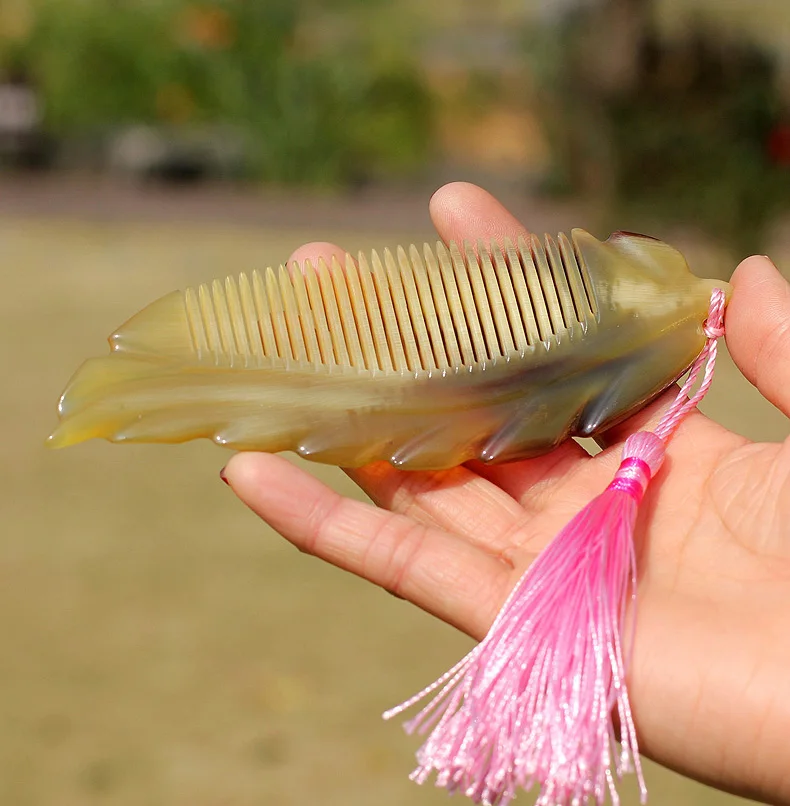 

natural hair comb Natural Horn Comb Hairbrush Anti Hair Loss Static Female Portable Children Pure Authentic Head Meridian