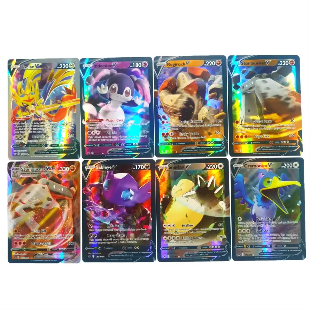 

100Pcs/Box pokemon VMAX Cards GX EX Mega TAKARA TOMY Game Booster English Trading Battle collectibles Shining Card Kids Toy Gift