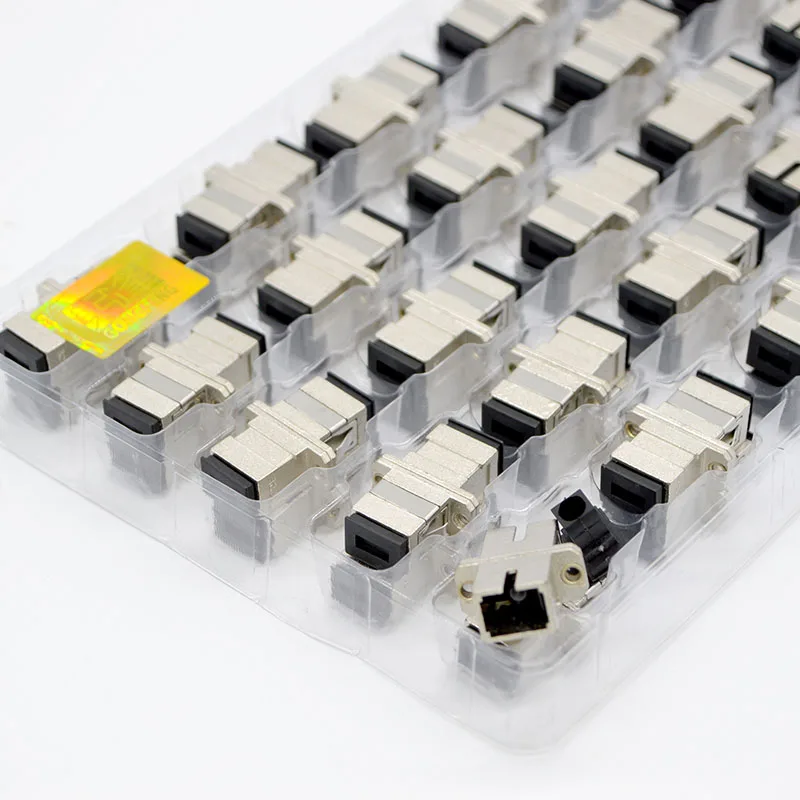 

50PCS New Fiber Optic Adapter Connector Metal Adapter SC-SC Flange Singlemode Simplex Coupler Carrier Grade Special Wholesale
