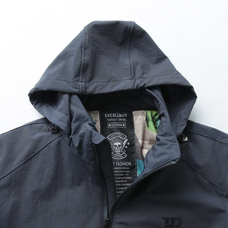 Осенняя мужская Свободная куртка Мужская Современная Большая однотонная модная