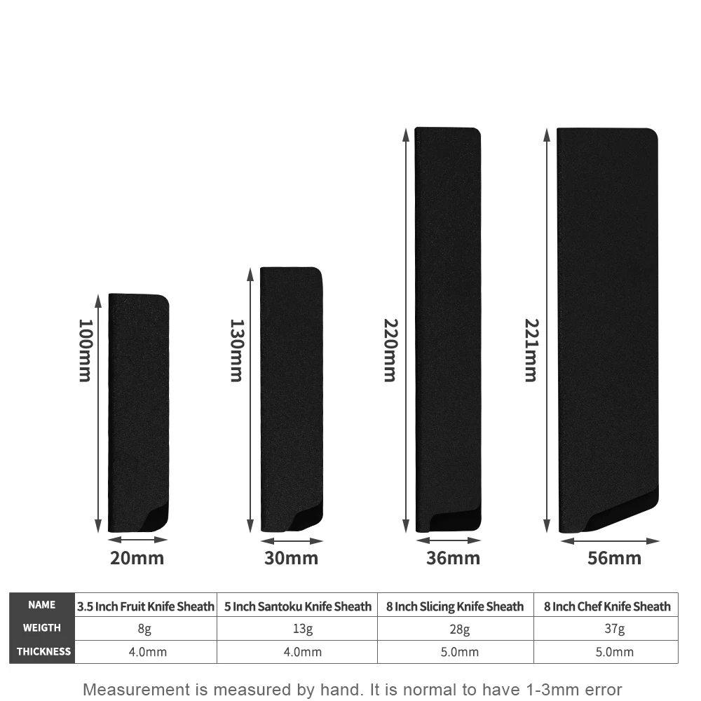 Набор бархатных кухонных ножей 4 шт. защита лезвия для шеф-повара 3 5 8 дюймов чехлы