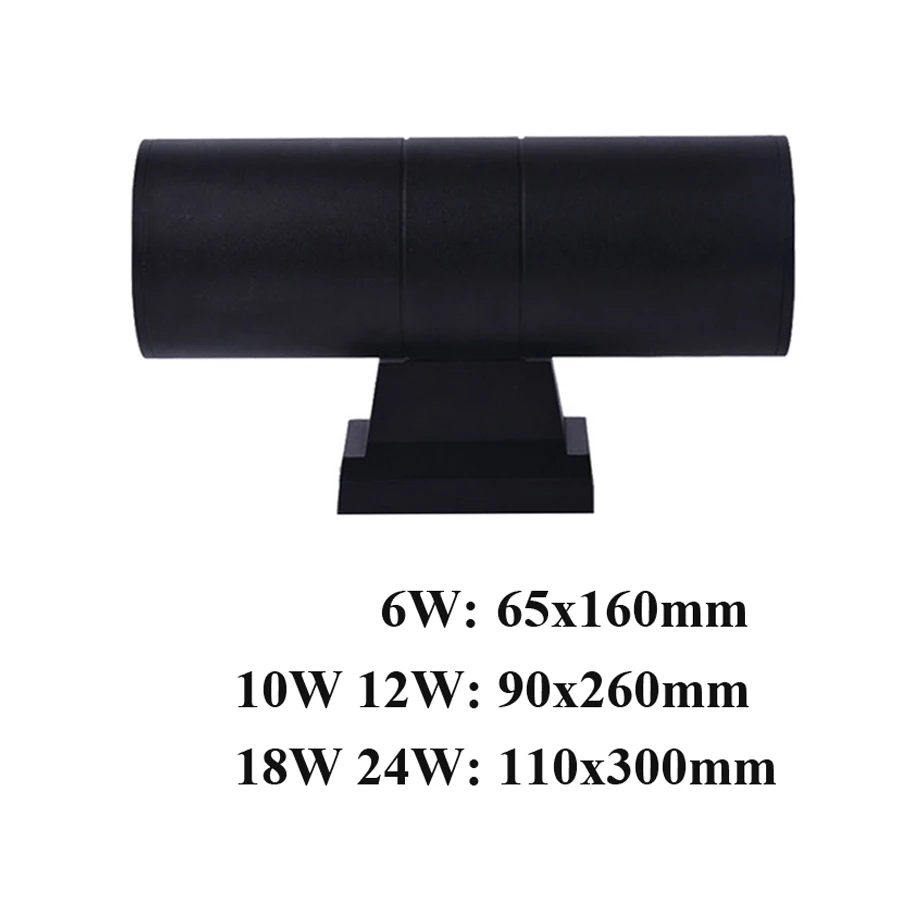 

6/10/14/20W Outdoor Garden Up Down Wall Sconce Light Dual-Head IP65 Waterproof COB Wall Lamps Corridor Porch Light