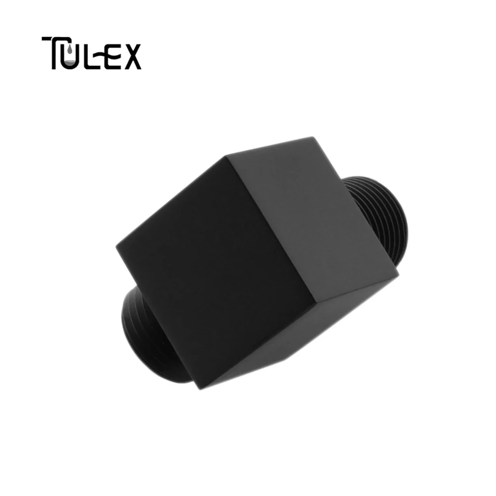 TULEX черный хромированный душевой шланг разъем квадратный аксессуары для ванной комнаты латунный корпус настенный Разъем Кронштейн для душевого шланга
