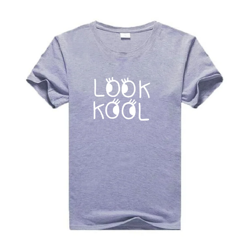 

Look kool letter print T-shirt women tops black white pink short sleeve casual Harajuku plus size 0-neck T shirts camiseta mujer
