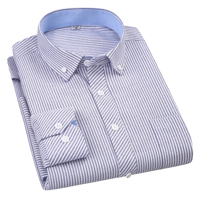 

Spring young men long sleeve shirt leisure handsome cotton Oxford spinning han edition of men's shirt washed grid