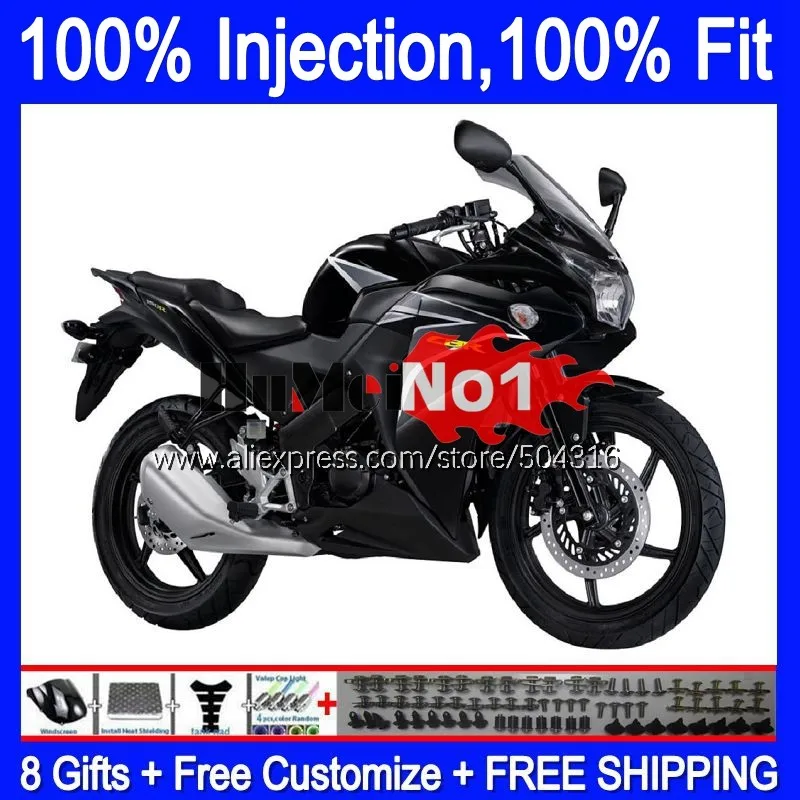 

OEM Injection For HONDA CBR250R MC41 11 12 2013 2014 2015 127MC.30 CBR250 CBR 250R 250 R 2011 2012 13 14 15 Fairing flat black