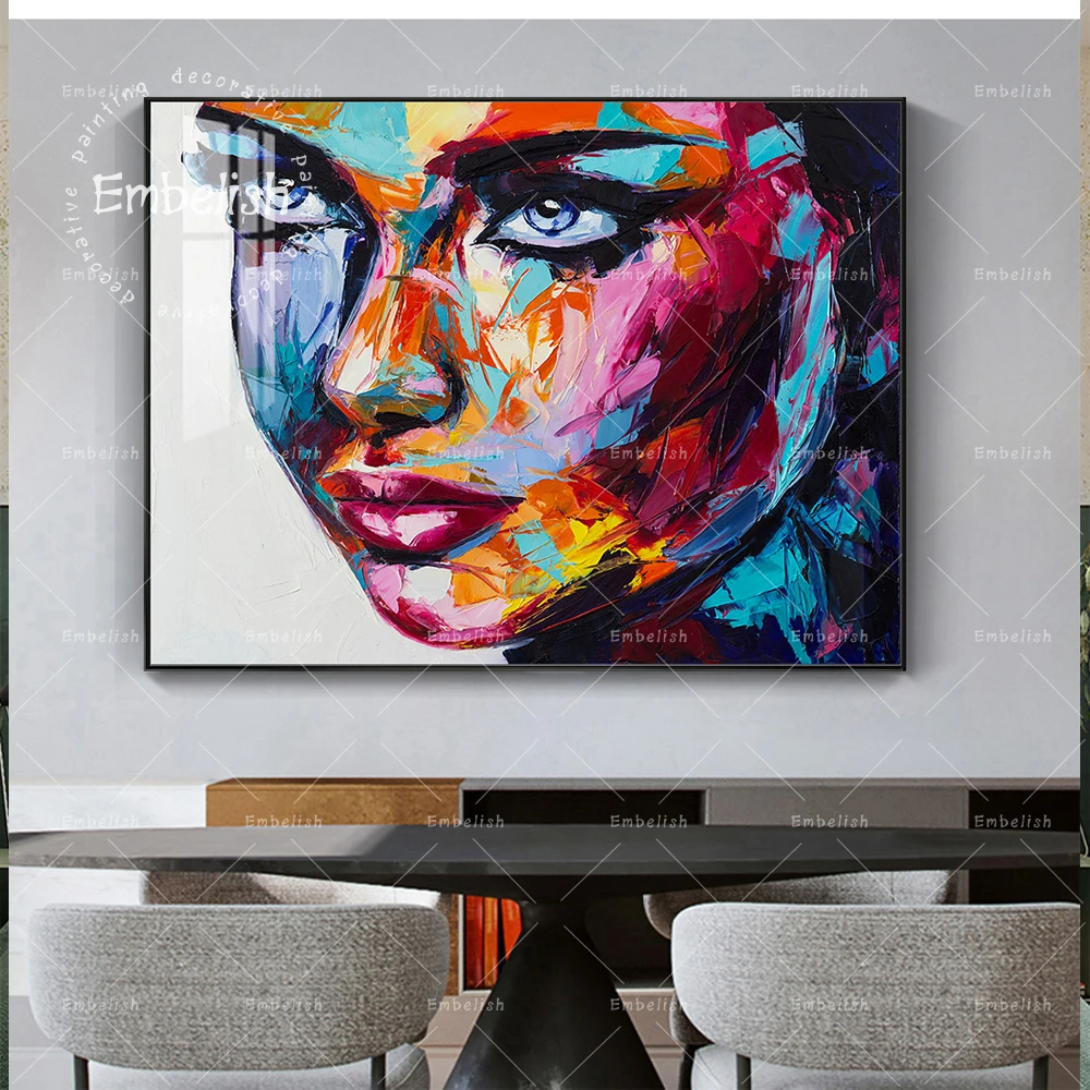 

Embelish Large Size Fantasy Woman Face HD Print Canvas Oil Paintings Modern Wall Art Posters For Living Room Home Decor Pictures