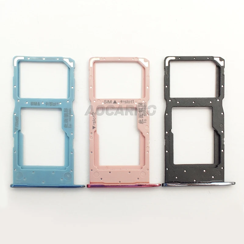 Aocarmo SD MicroSD Holder Nano Sim Card Tray Slot For Huawei p smart() / Honor 10 lite POT-LX3 POT-LX1 POT-LX2J