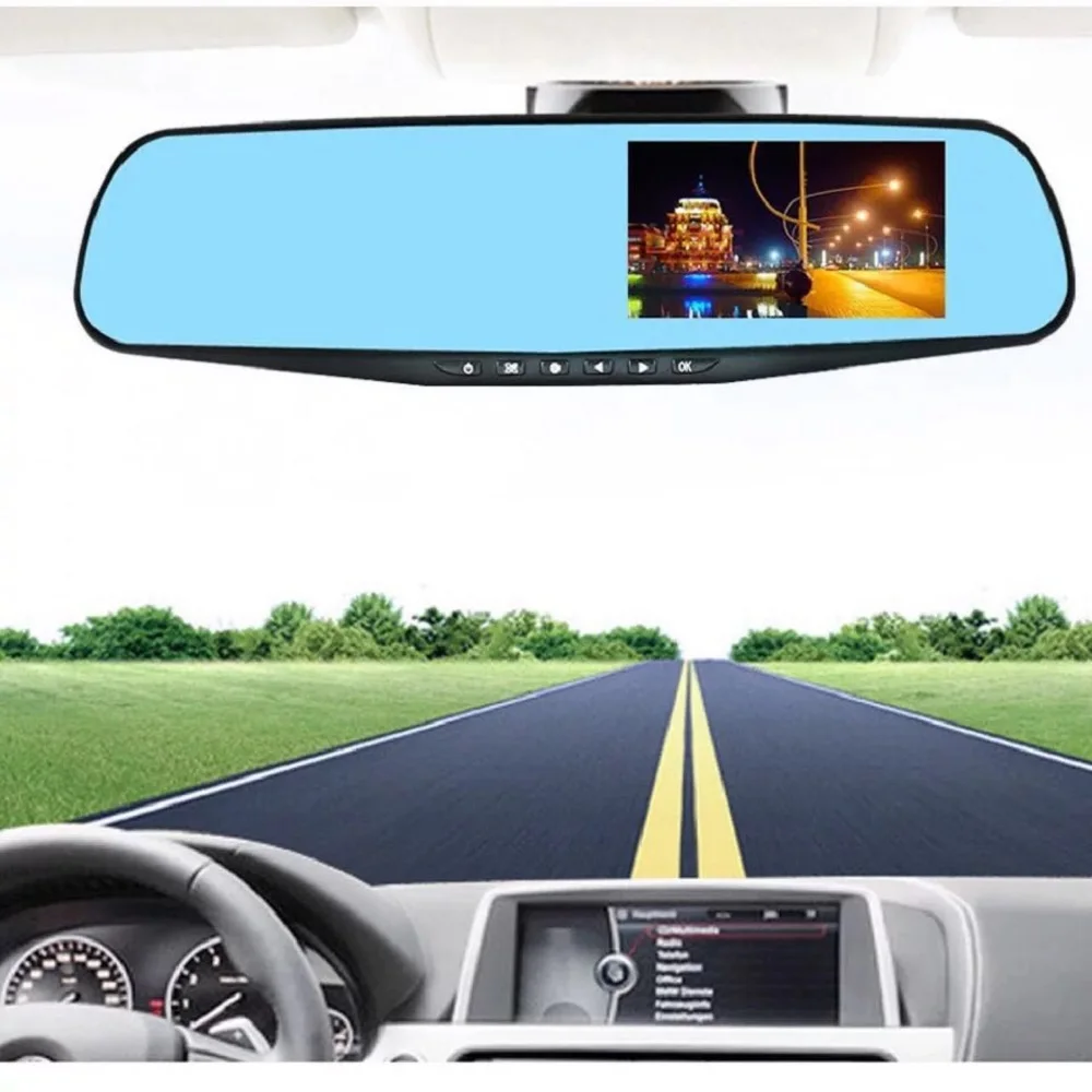 Видеорегистратор G600 автомобильный на зеркало заднего вида 4 3 дюйма full HD