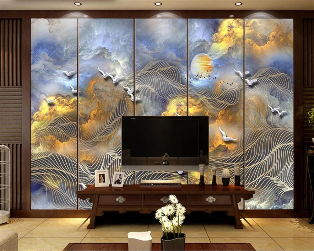 Пользовательские обои 3d росписи Новый Китайский благоприятный облака