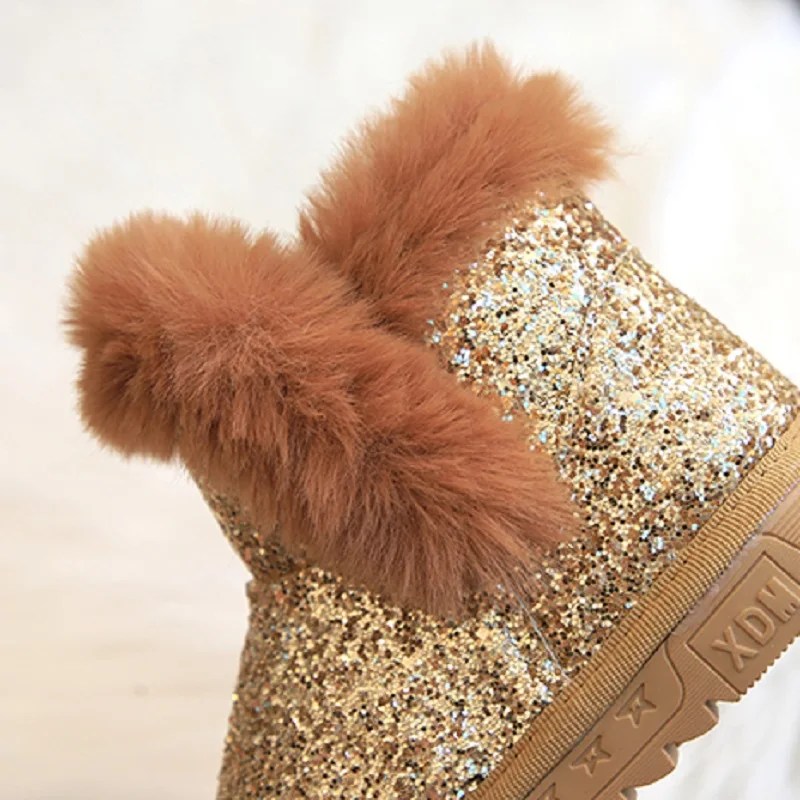 Детские ботинки 2020 корейские модные зимние для девочек детские блестящие