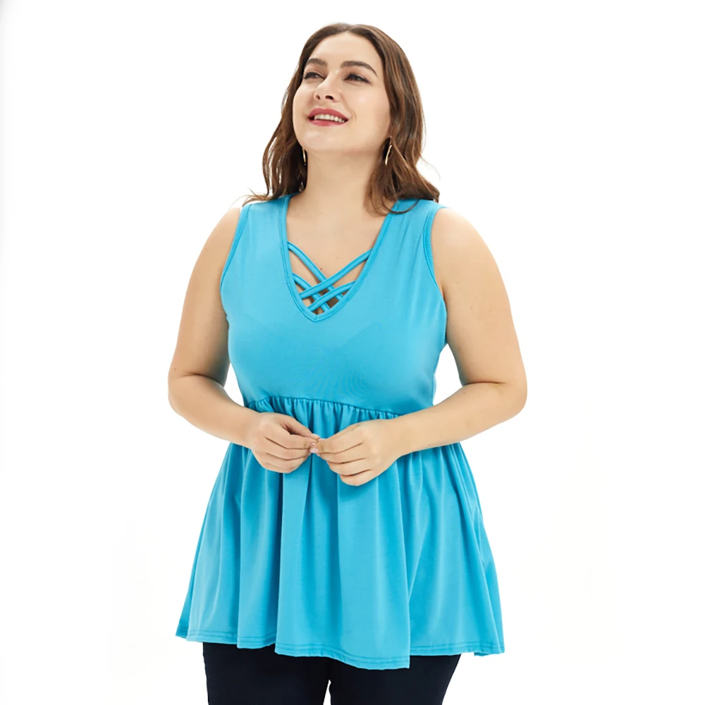 Женский винтажный топ с высокой талией большие размеры D35 лето 2019|Майки| |