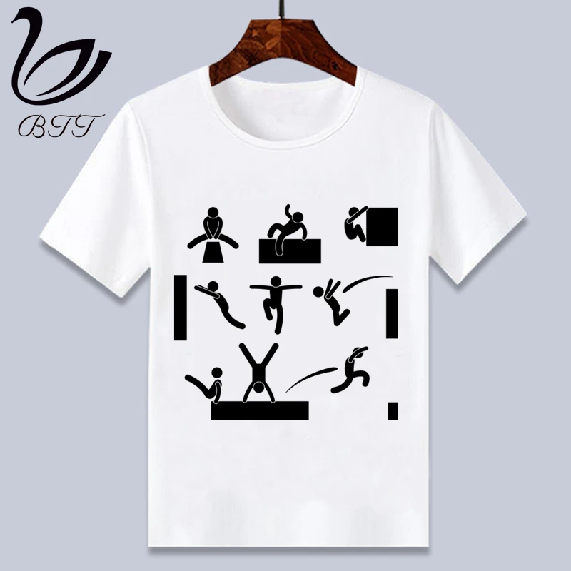 

Детская футболка с героями мультфильмов Evolution Of Parkour Born To Jump Kids, модная футболка с коротким рукавом для маленьких мальчиков, Повседневная фут...