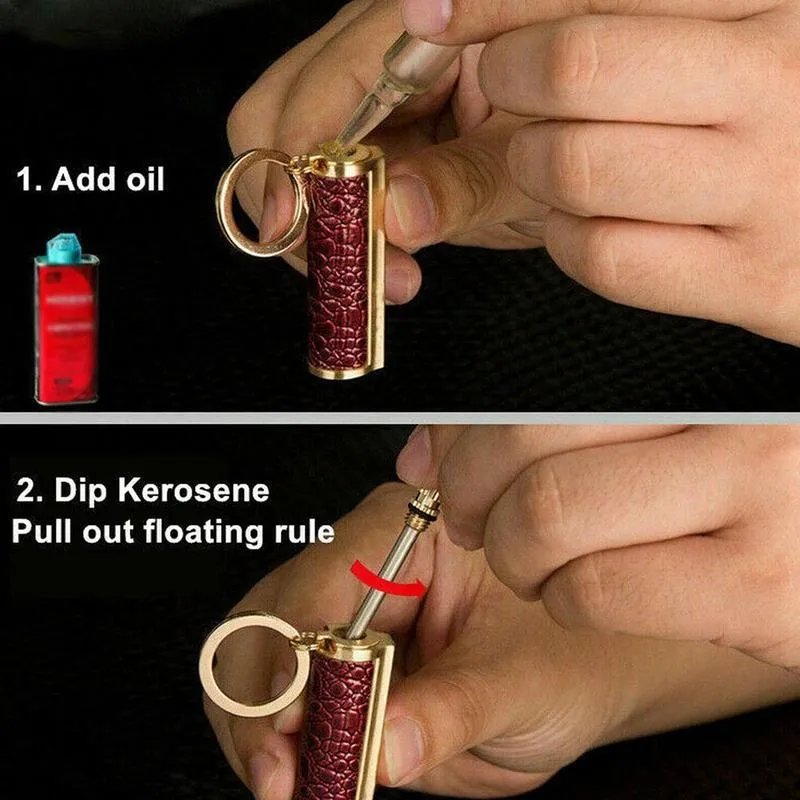 

1pc Steel Shell Starter Lighter Waterproof Keychain Camping Metal Tool Survival Match Travel Z0F6