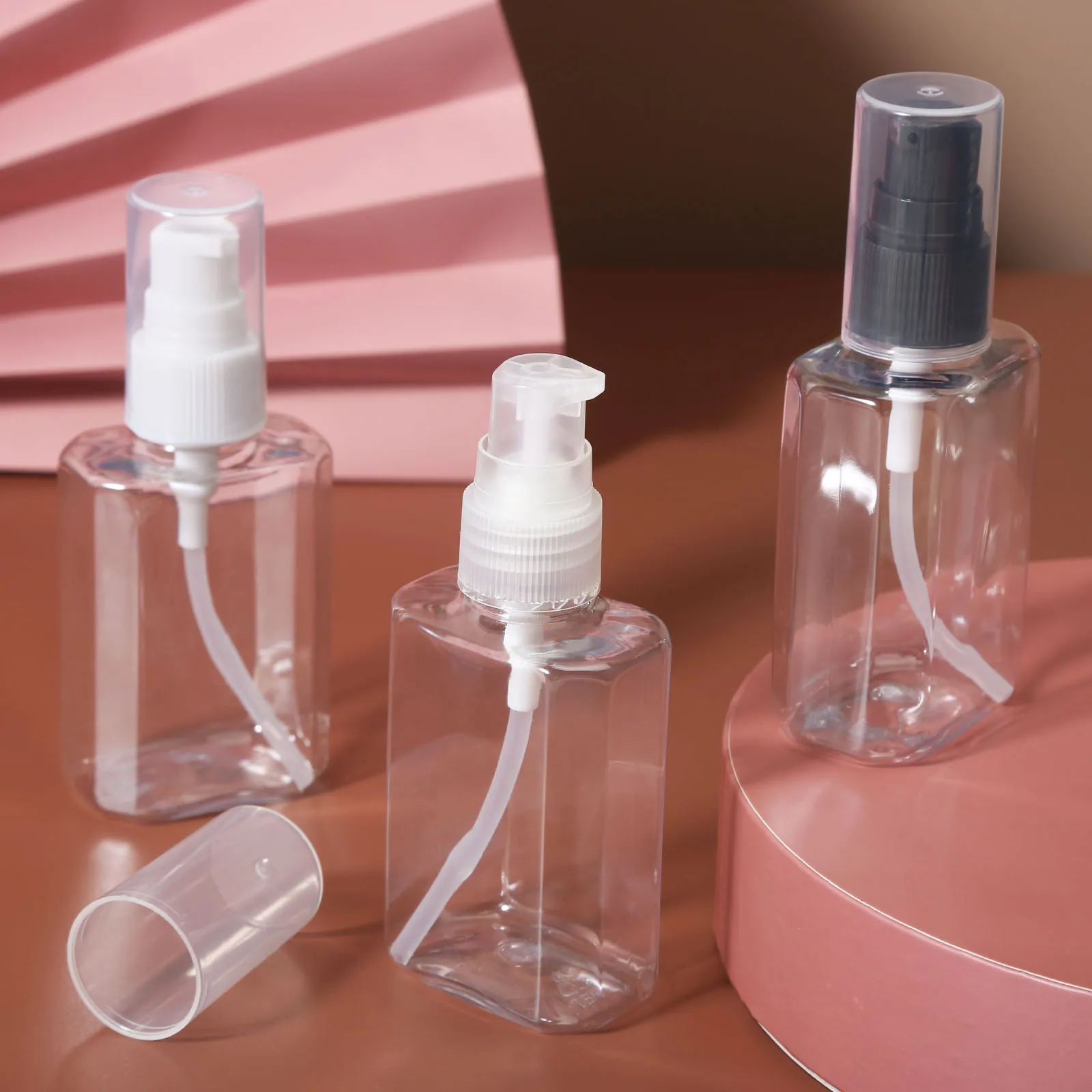 

10Pcs Portable Empty Cosmetic Cream Shampoo Lotion Press Bottles Durable Refillable Empty Bottles For Travel Makeup Tools 80ml