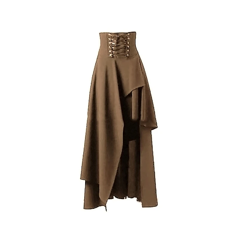 

GothGotik 5 Colour Gothic Medieval Bandage Vintage Skirt Patchwork Empire Long Skirts For Women Halloween Costumes Goth Party