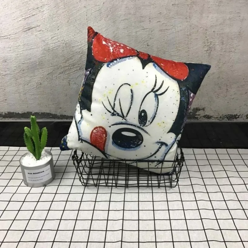 Черные кремовые белые наволочки Disney мягкие Мультяшные с Микки и Минни Маусом для