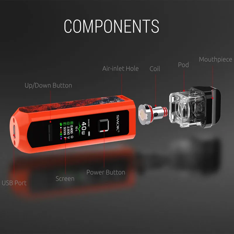 SMOK RPM40 Pod Kit электронная сигарета 4 3 мл и 5 об/мин сетка катушка RBA Nord 1500 мАч buit in