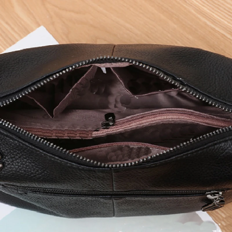 2020 модные сумки через плечо для женщин Черная мягкая женская однотонная