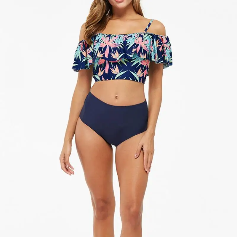 

2021 Summer Sexy Two Pieces Bikini Set Monokini Women Beautiful Swimwear Female Lace Up Bathing Suit Push-Up Beachwear Swimsuit