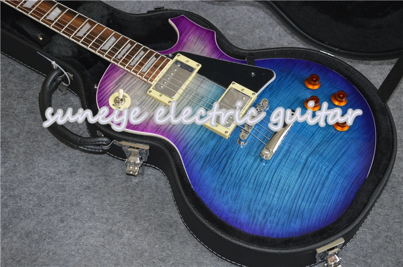 Suneye синий фиолетовый на заказ Электрогитара гитара из красного дерева тело