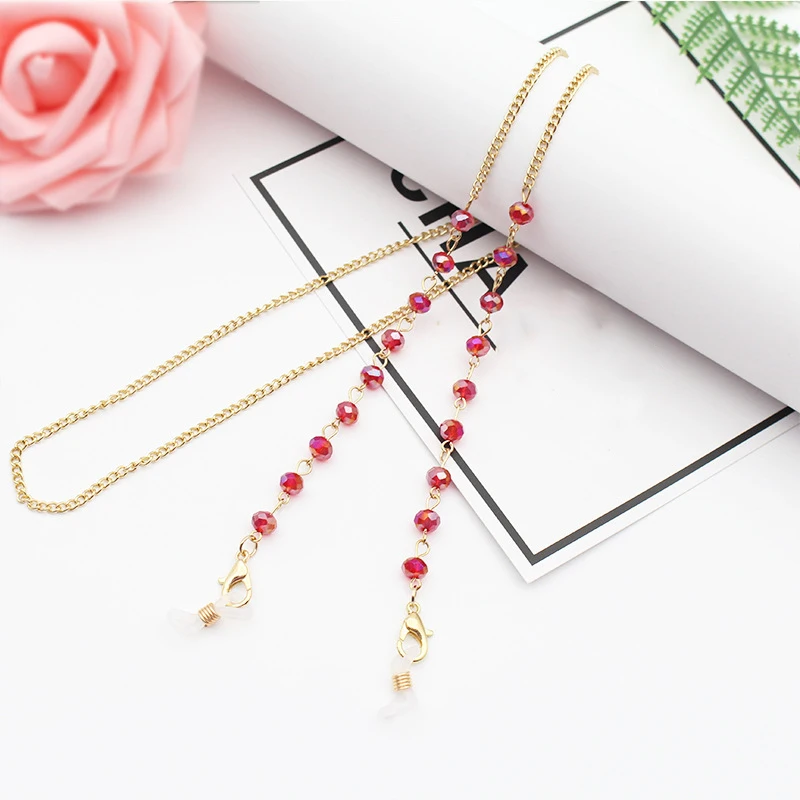 

Цепочка для очков Женская акриловая с кристаллами, 1 @ #1 шт.