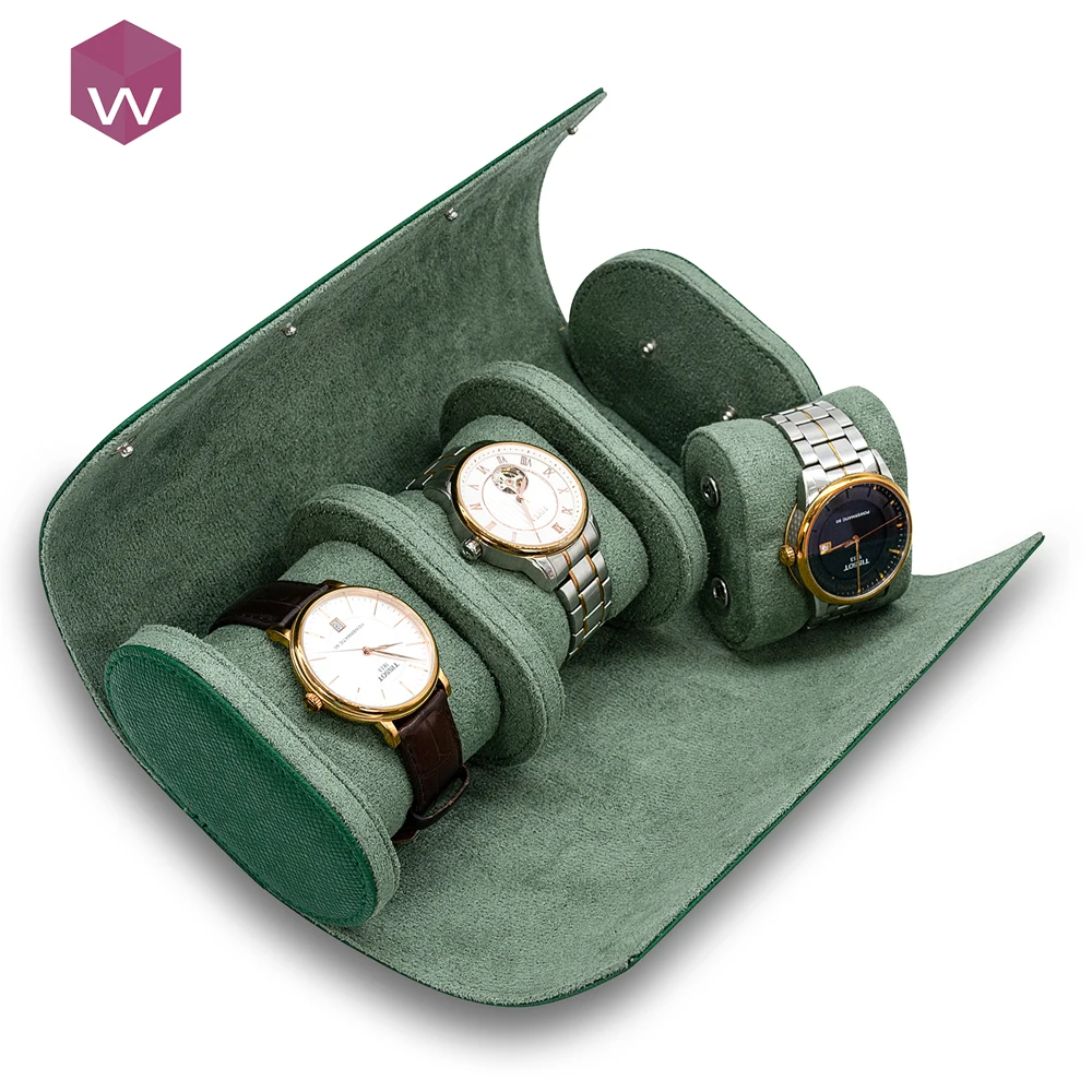 Dropshipping Watch Box Organizer For Mens Watch Case Travel Roll Portable 3 Watch Display Storage
