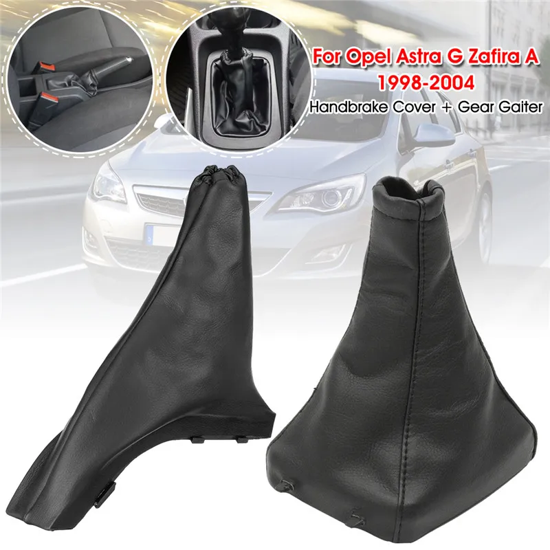 

Car Parking Handbrake Grips Sleeve Cover And Gear Shift Knob Gaiter Boot Cover PU Leather For Opel Astra G Zafira A 1998-2004