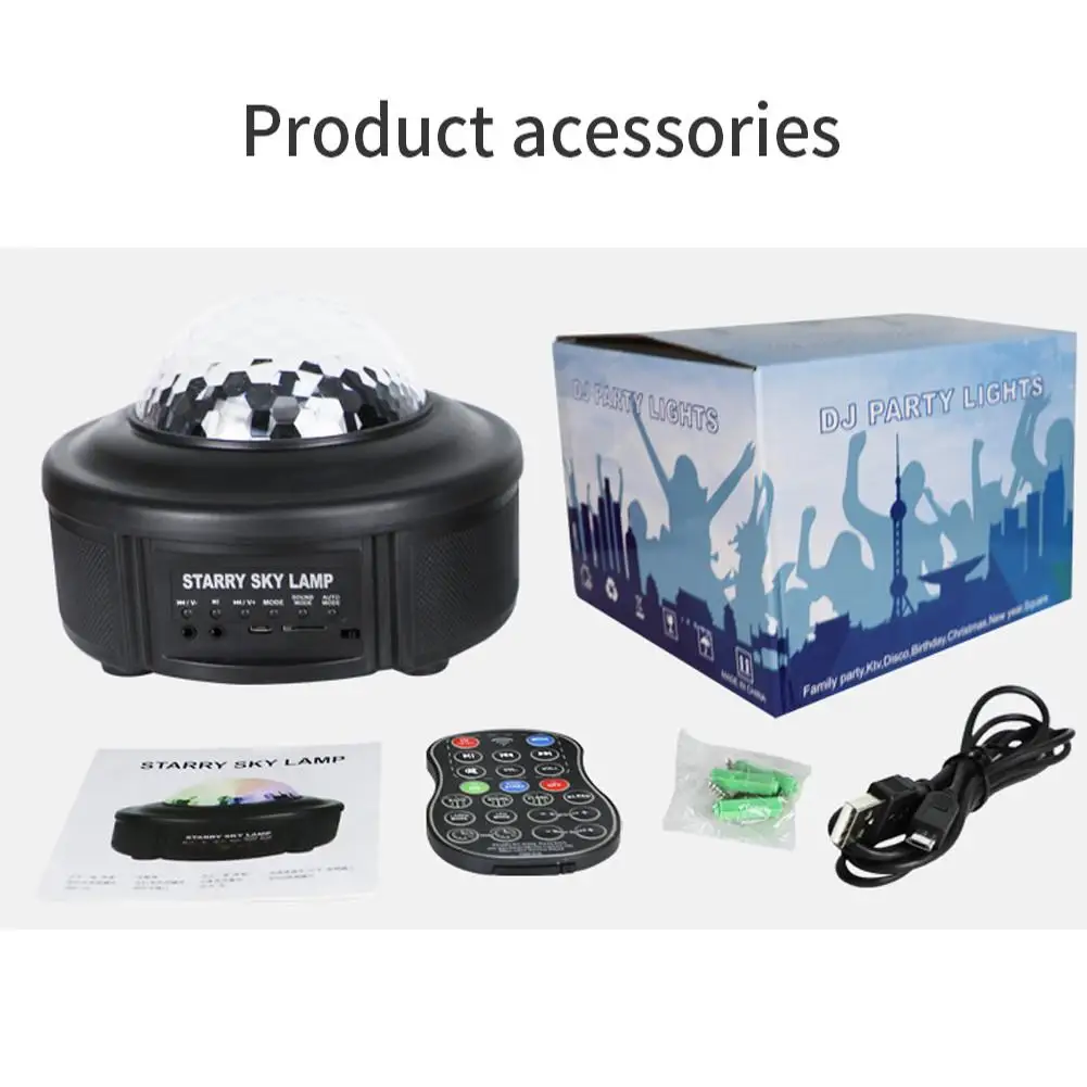 

RGB Projection Light Remote Control Lightness Adjustable Night Light with Bluetooth Speaker Starry Sky Lamp for Home Decor