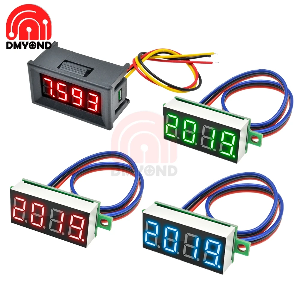 3 проводной 4 значный Вольтметр для мотоциклов водонепроницаемый измеритель