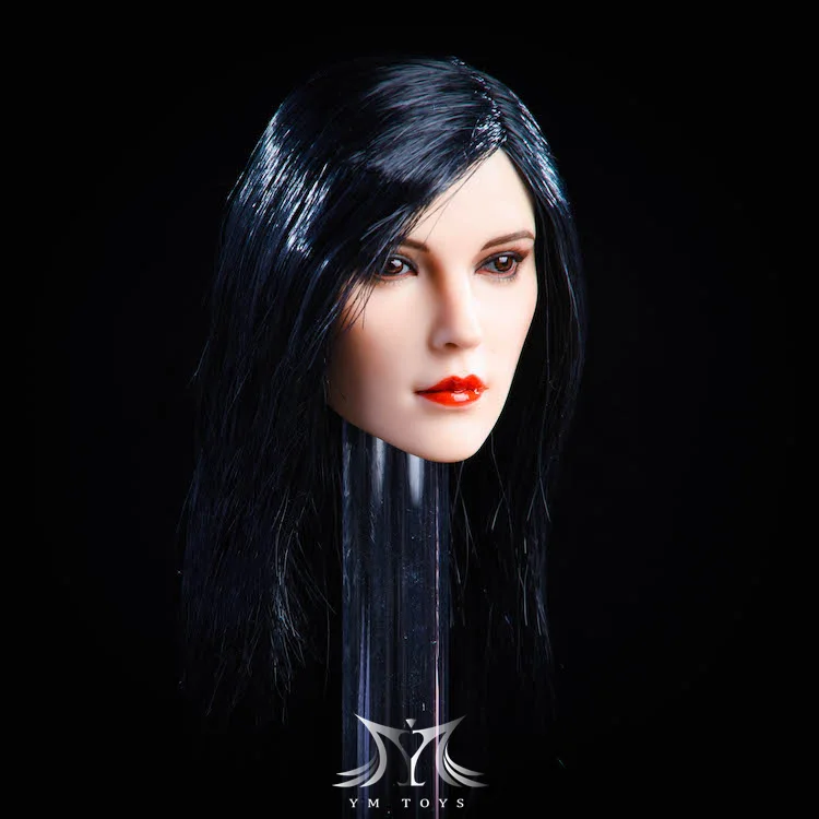 

In Stock Collectible YMT017 1/6 Beautiful European Female Li Head Sculpt Craved Model for 12'' Suntan Action Figure Body