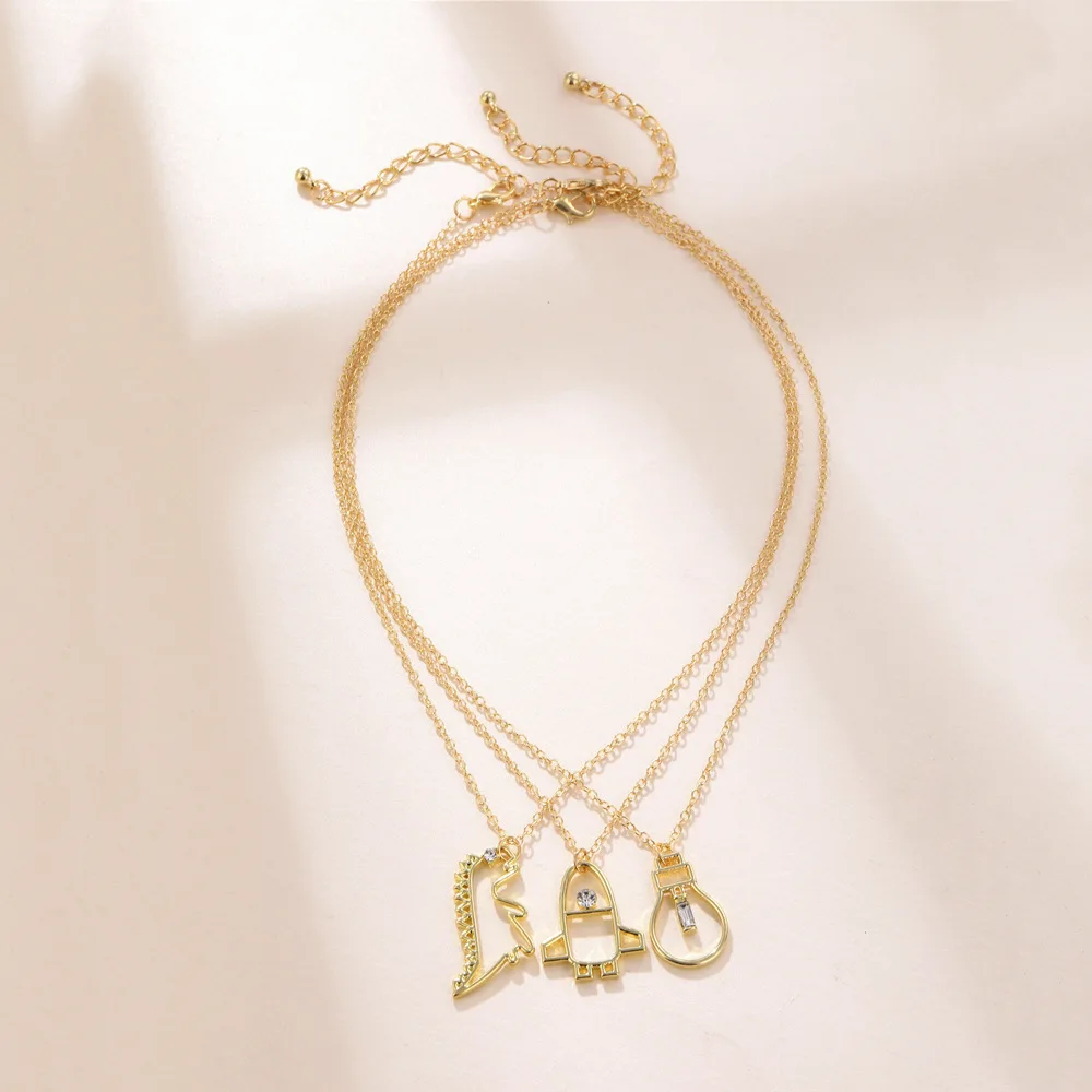 

Ожерелье с подвеской ракета в виде динозавра, для мужчин и женщин