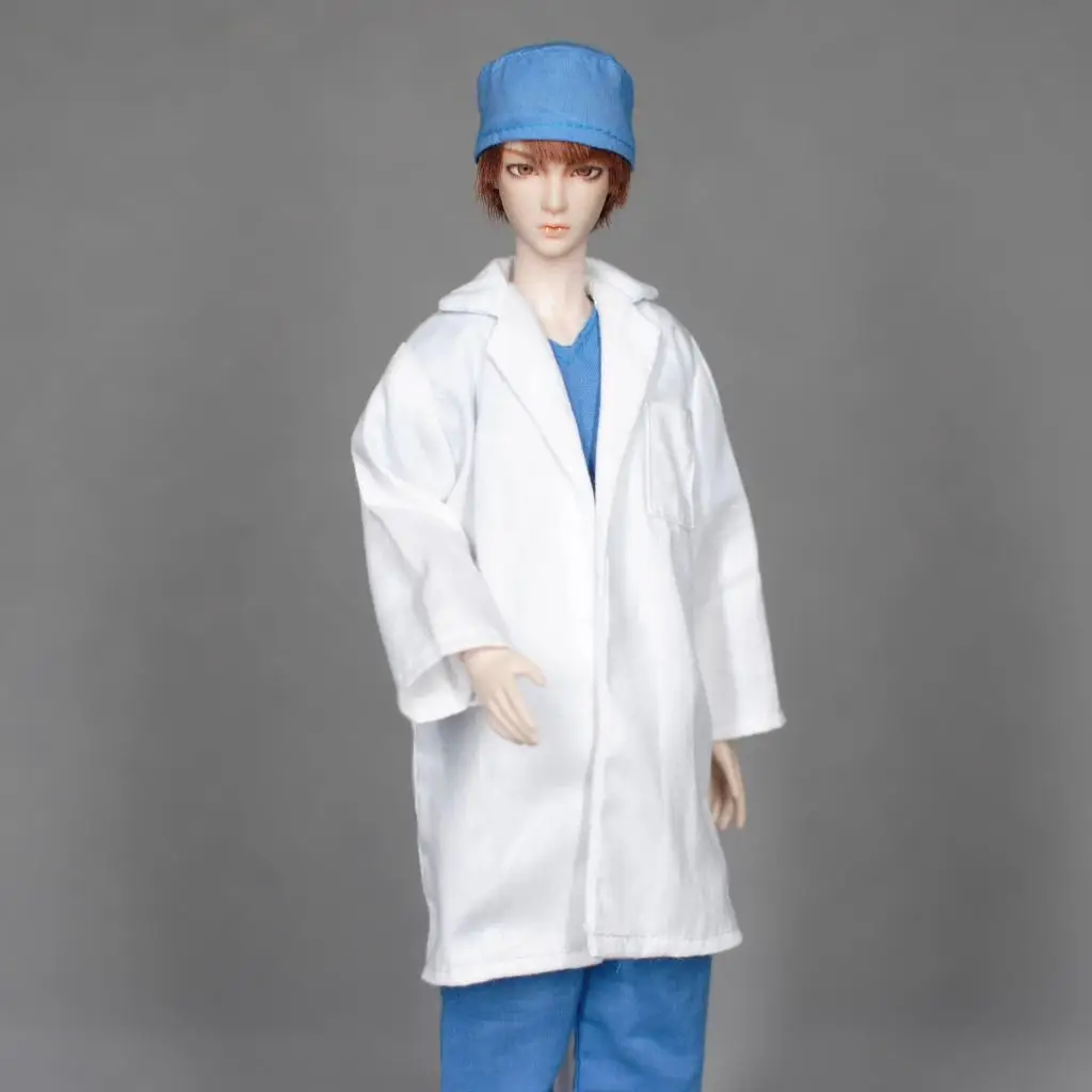 

1/12 BJD Doll Doctor Suit Dress Up Accessories, Long Work Gown, T-shirt, Pants