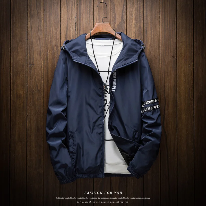 2019 весна осень тонкая ветровка пилот куртка мужская негабаритная masculina Slim Fit Young с