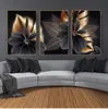 Art Painting Nordic Living Room Decoration Picture Black Golden Plant Leaf Canvas Poster Print Modern Home Decor Abstract Wall 2