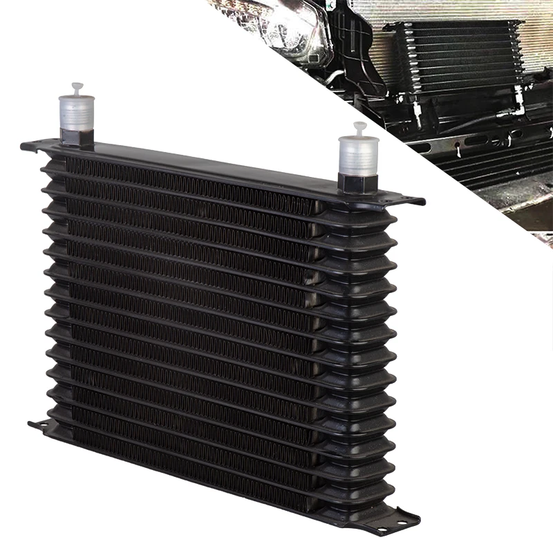 

Wholesale Maxpower type Aluminum 15 rows Universal Engine transmission oil cooler AN10 15 rows BLACK TRUST-15