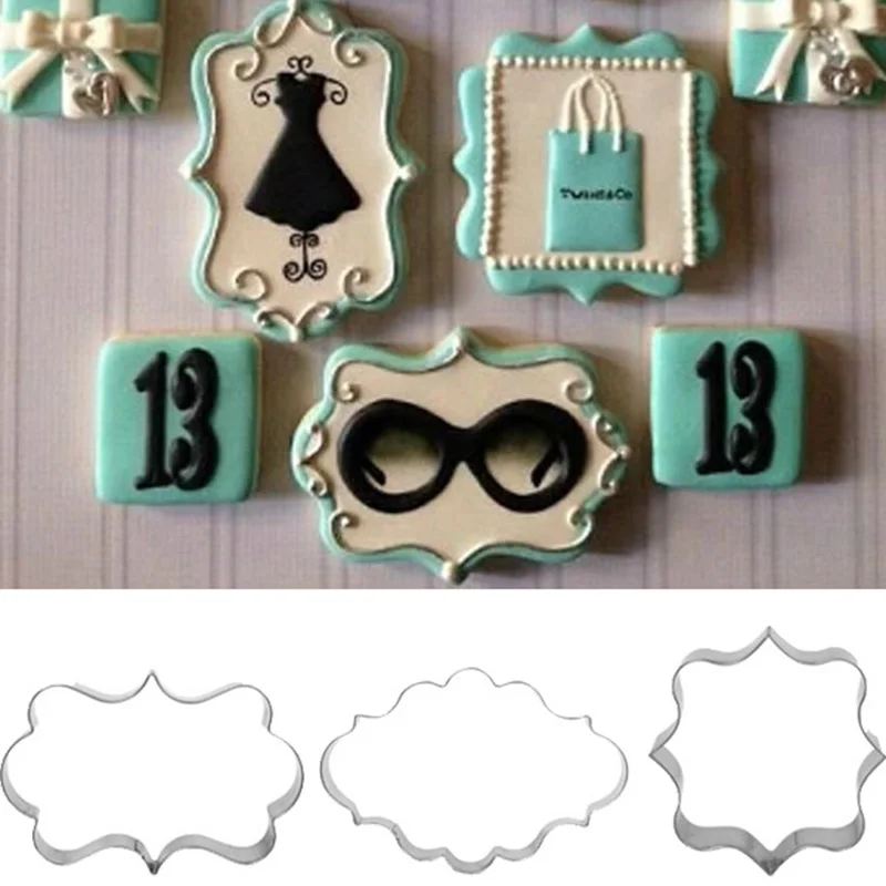 3pcs/set Creative Stainless Steel Cookie Cutter Cake Biscuit Baking Mold Kitchen Bakeware Tools Decorating | Дом и сад
