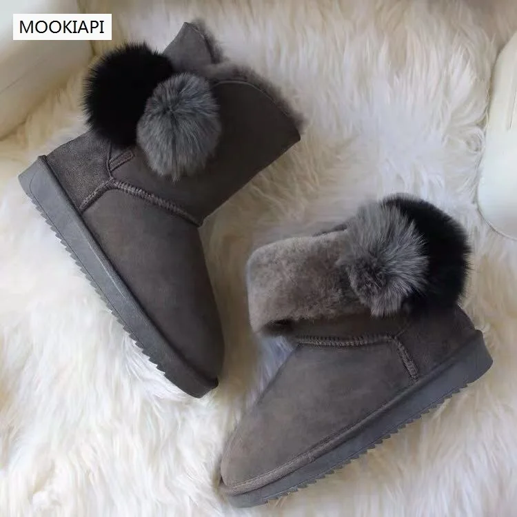 Австралии наивысшего качества женские сапоги на снежную погоду 2019 из настоящей