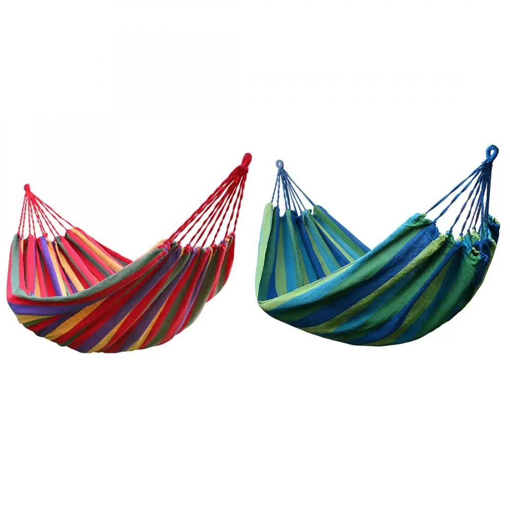 

Portable Canvas Hammock Travelling Outdoor Picnic Wooden Swing Chair Camping Hanging Bed Garden Furniture Double Hanging Bed