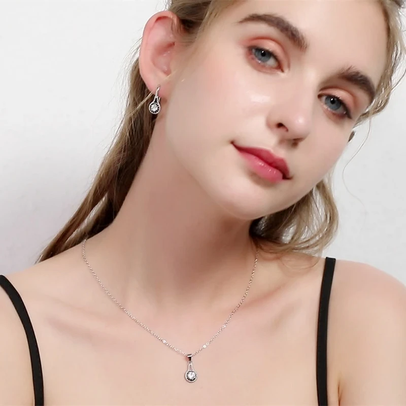 Женские серьги с цветком на годовщину черные подвески из стерлингового серебра