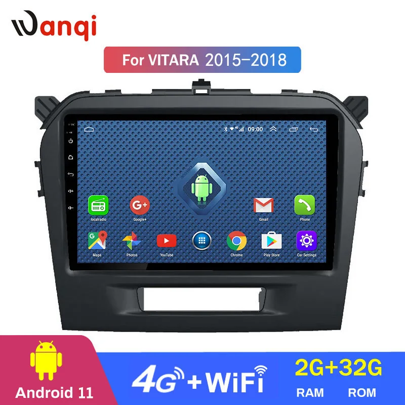 Android 11 2 + 32G wifi и 4G 2.5D полный сенсорный экран для Suzuki Vitara 2015- 2018 Поддержка Wifi SWC OBD