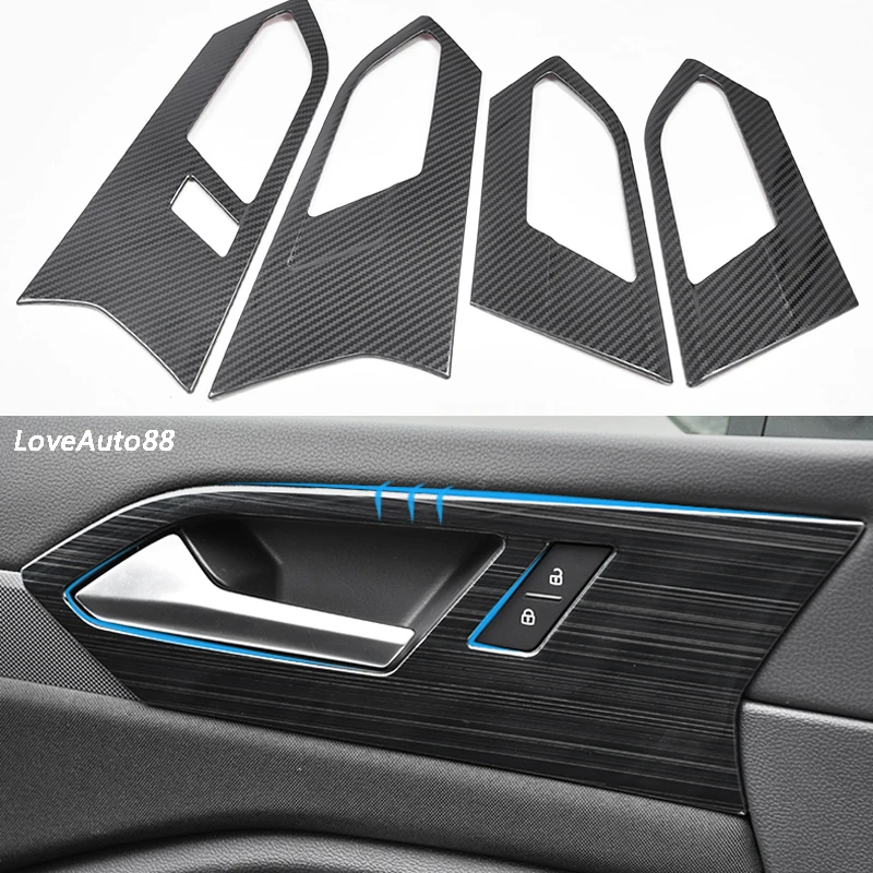 4PCS/set Car Interio Door Panel Handle Pull Trim Cover Sticker For Volkswagen VW Jetta MK7 2019 2020 2021 Accessories | Автомобили и