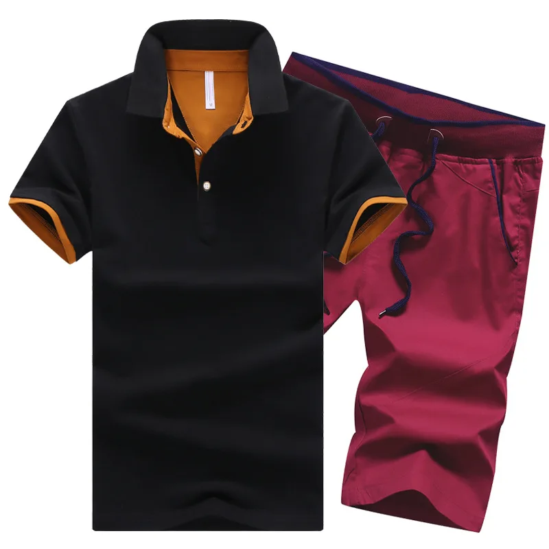 

Summer Men's Shirts Casual Tracksuit Fashion Short Sleeve Shirt Male Brand Business Mens Clothing 2 Pieces Sweatsuit Men Shorts