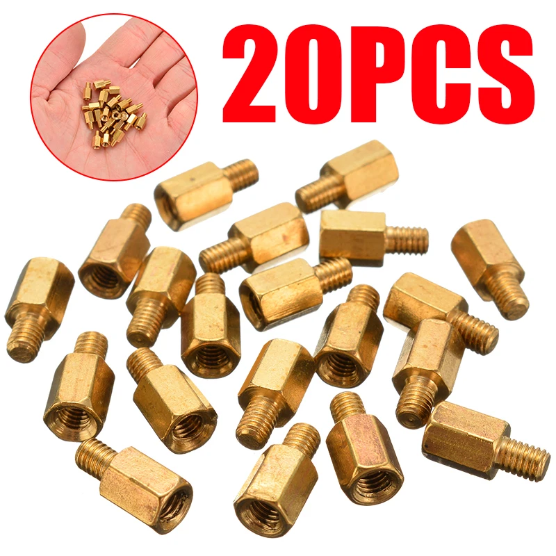 Mayitr 20 шт. M3 6 + 4 мм O4L0 PC PCB Материнская плата латунь противостояние шестиугольная